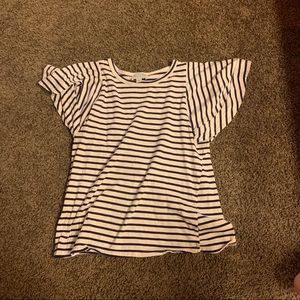 Francescas - navy and white striped top - size M